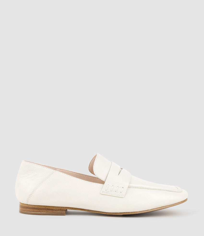 FINLAY Moccasin with Collapsible Back in Offwhite Calf - Edward Meller