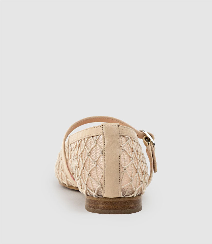 FLOSSY Mesh Weave Ballet in Beige - Edward Meller