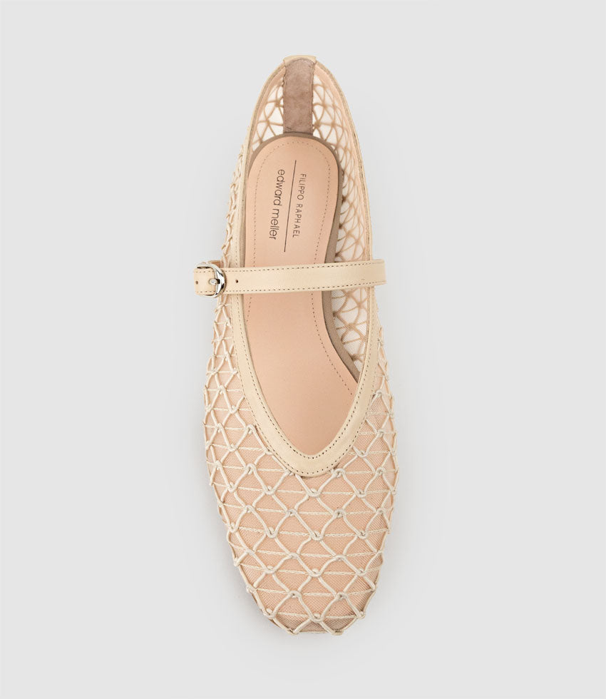 FLOSSY Mesh Weave Ballet in Beige - Edward Meller