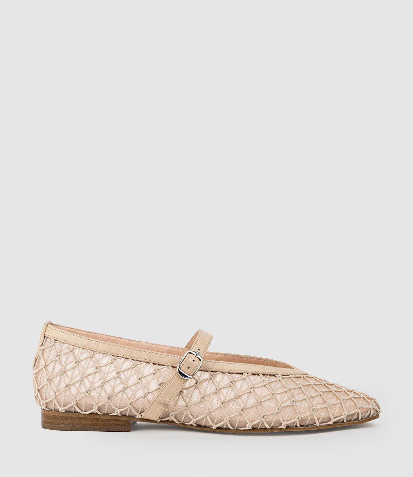 FLOSSY Mesh Weave Ballet in Beige - Edward Meller