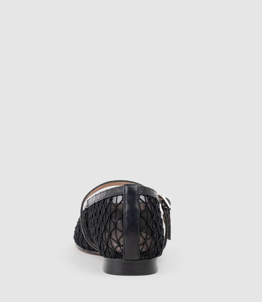 FLOSSY Mesh Weave Ballet in Black - Edward Meller