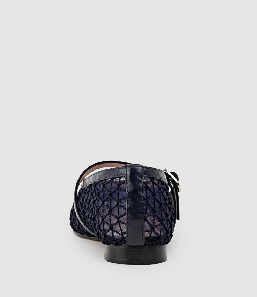 FLOSSY Mesh Weave Ballet in Navy - Edward Meller
