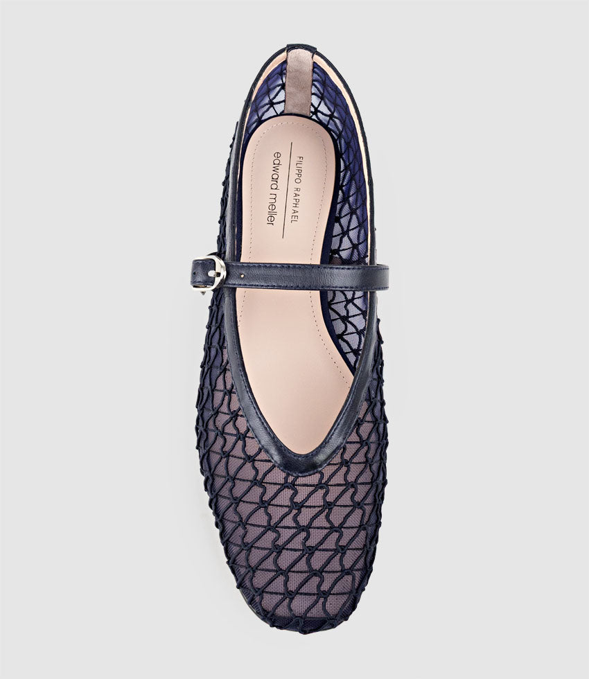 FLOSSY Mesh Weave Ballet in Navy - Edward Meller