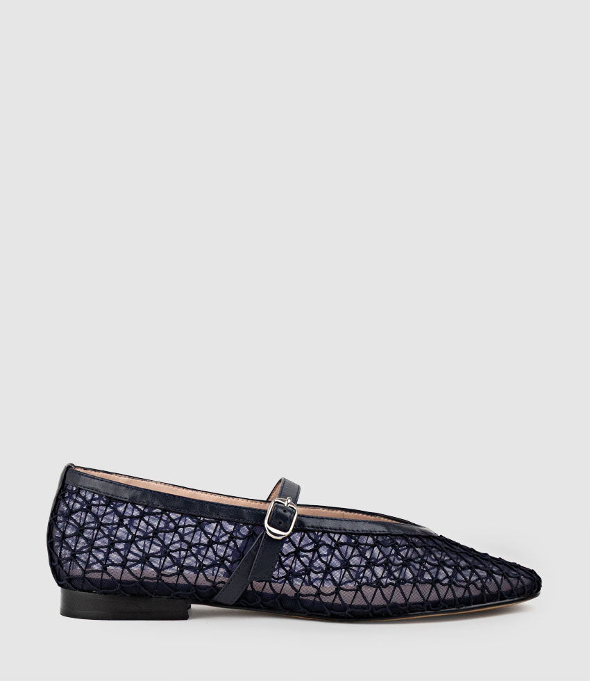 FLOSSY Mesh Weave Ballet in Navy - Edward Meller