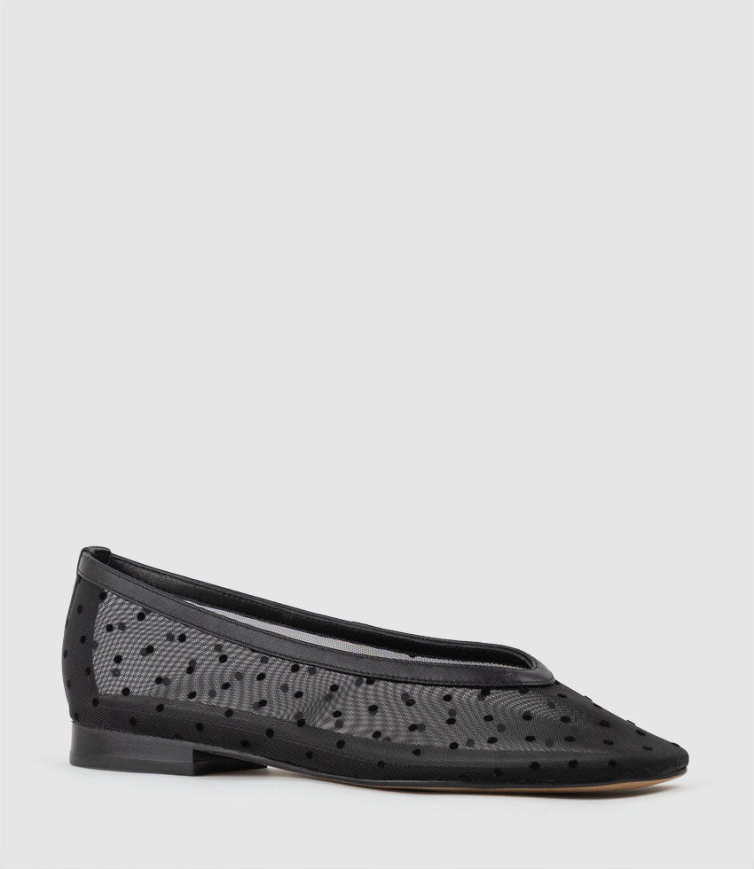 FRESCO Dot Mesh Ballet in Black - Edward Meller