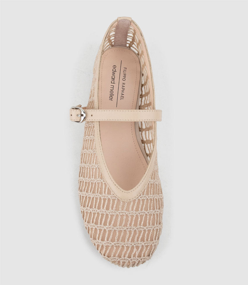 FRESIA Weave and Mesh Ballet in Nude - Edward Meller