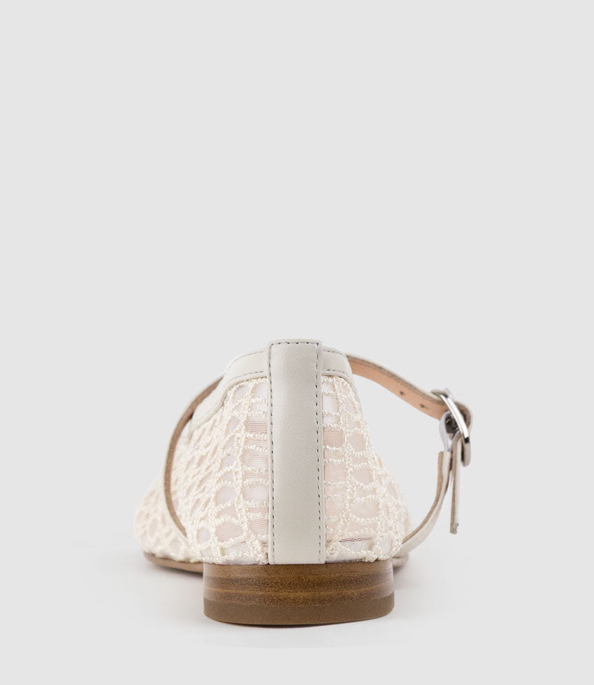 FRESIA Weave and Mesh Ballet in Offwhite - Edward Meller
