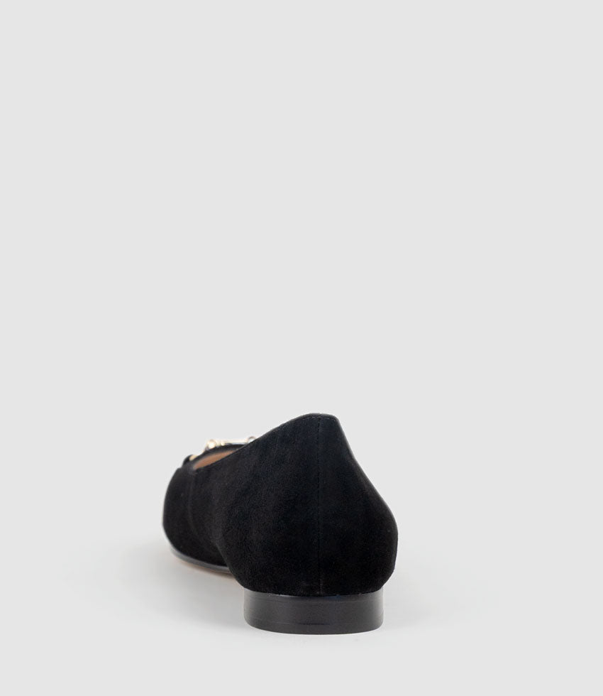 FRIA Ballet with Hardware in Black Suede - Edward Meller
