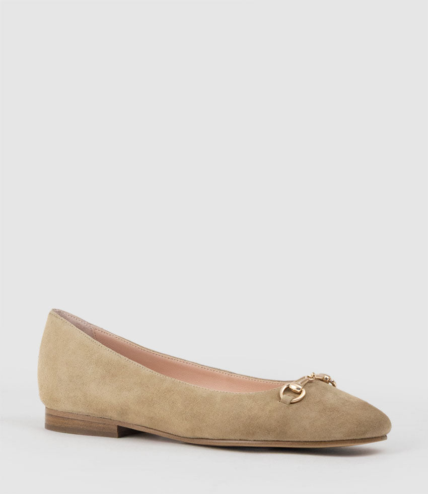 FRIA Ballet with Hardware in Cashew Suede - Edward Meller