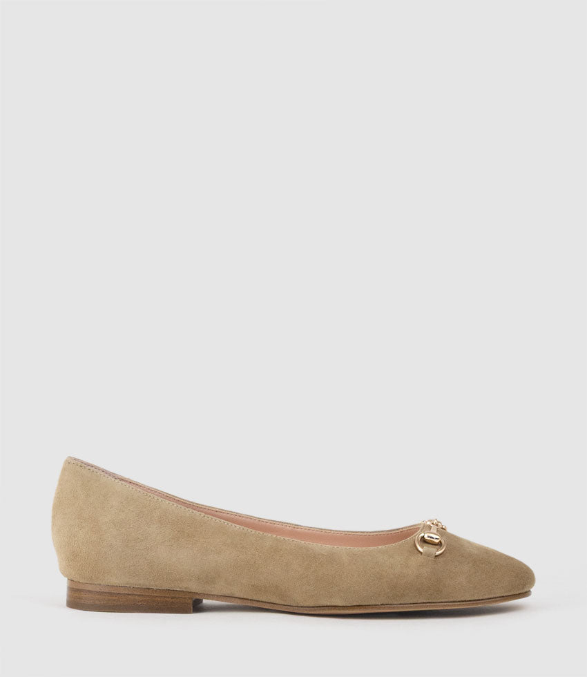 FRIA Ballet with Hardware in Cashew Suede - Edward Meller