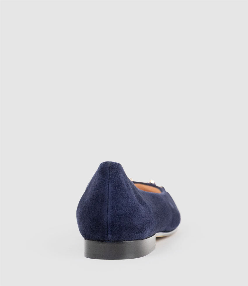 FRIA Ballet with Hardware in Navy Suede - Fdward Meller