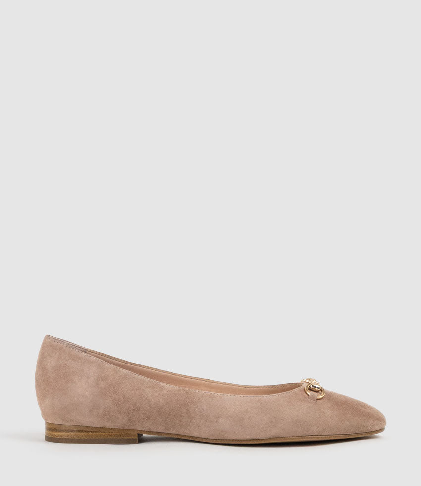 FRIA Ballet with Hardware in Nude Suede - Edward Meller