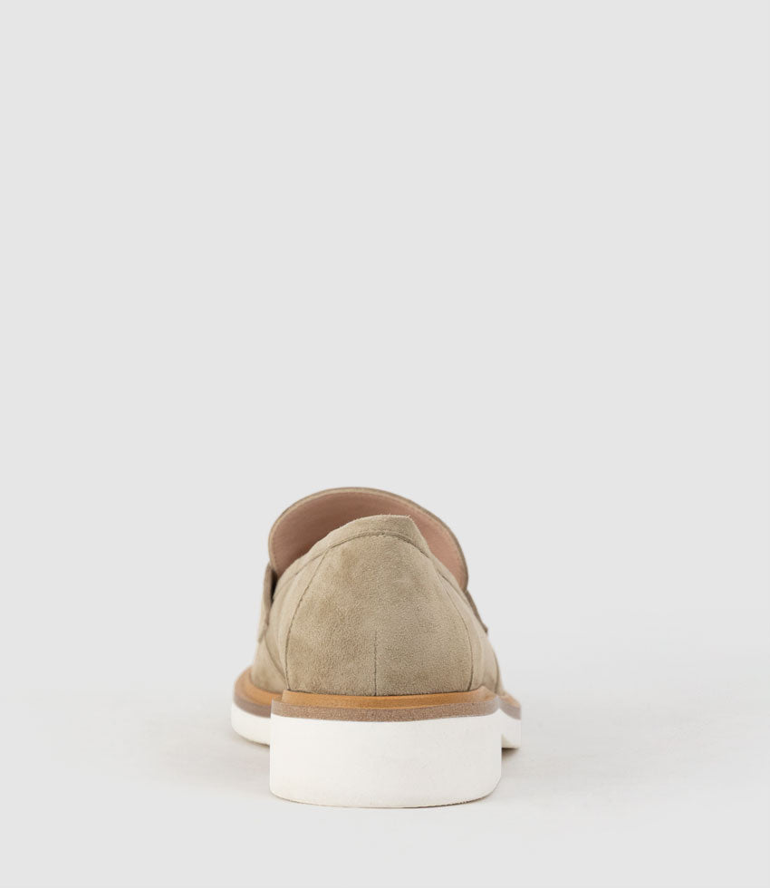 GALIA Loafer with Keeper in Sahara Suede - Edward Meller