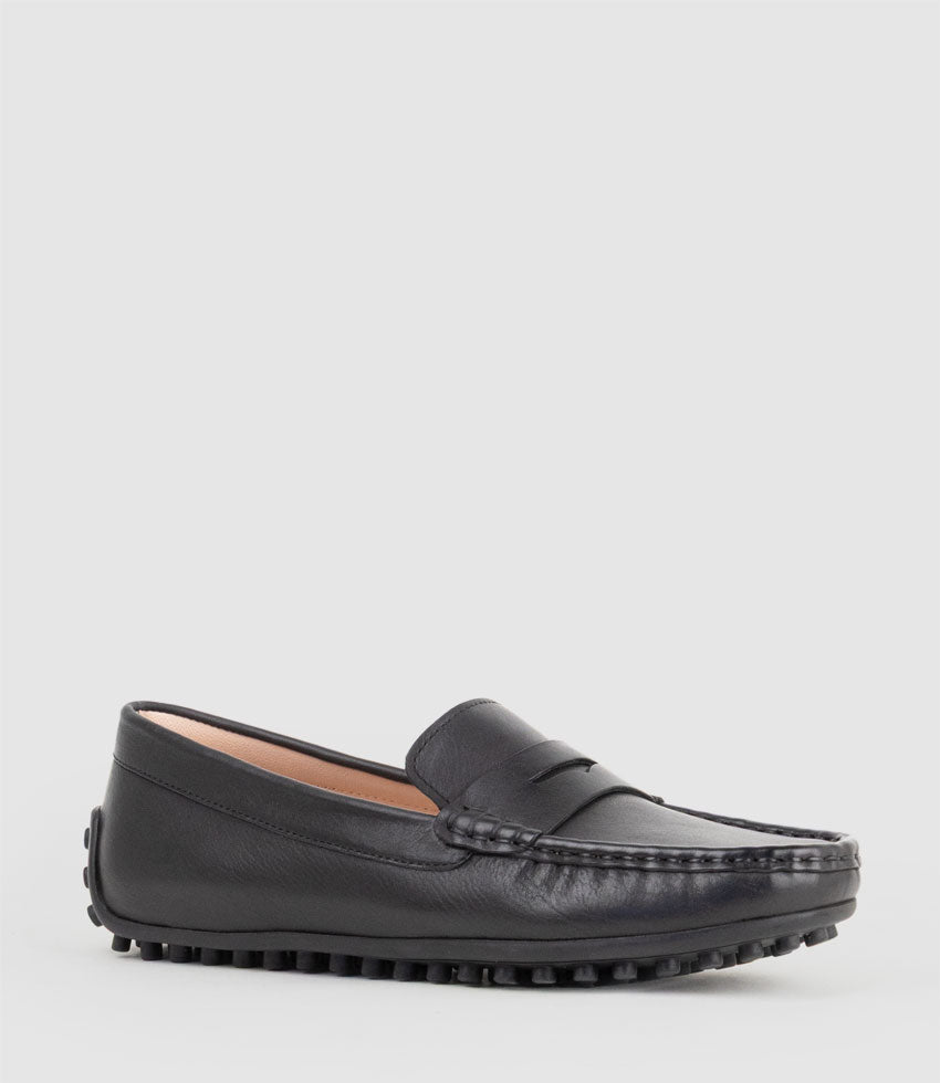 GALLEY Moccasin in Black Calf - Edward Meller
