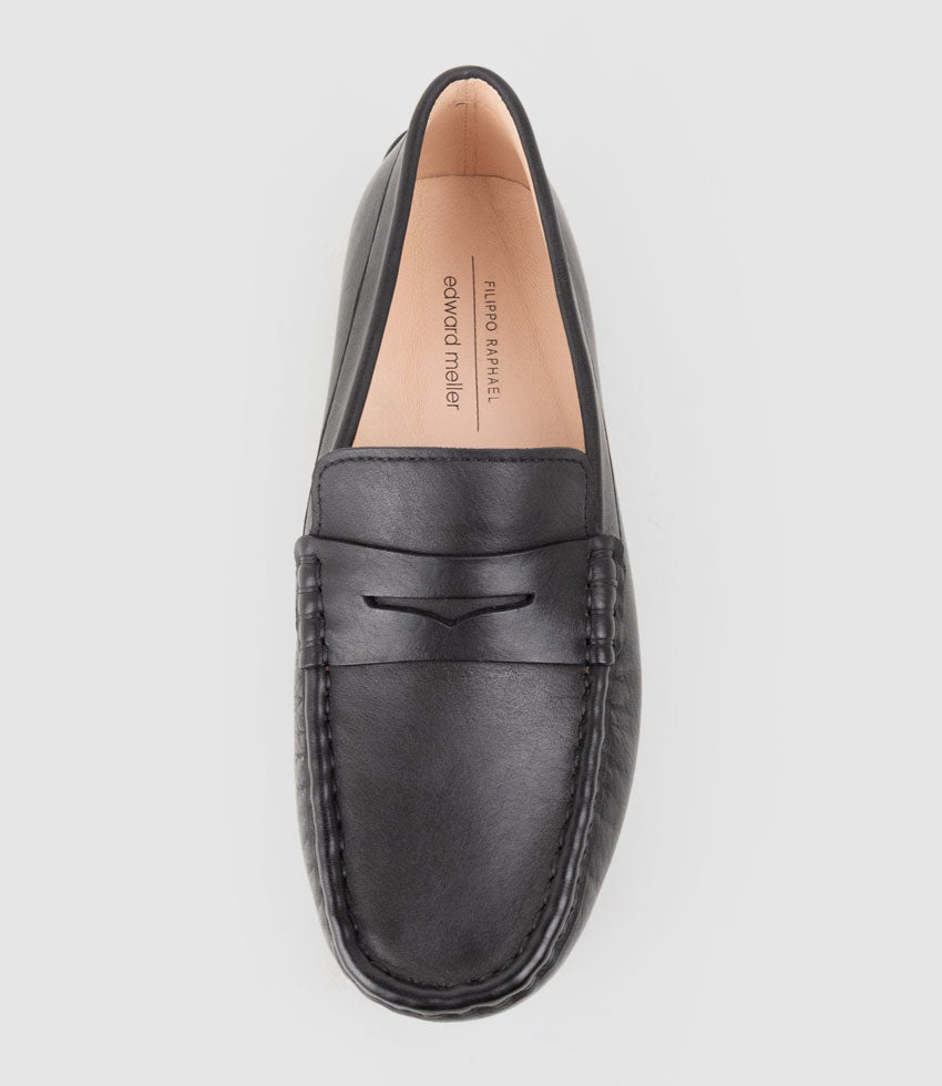 GALLEY Moccasin in Black Calf - Edward Meller