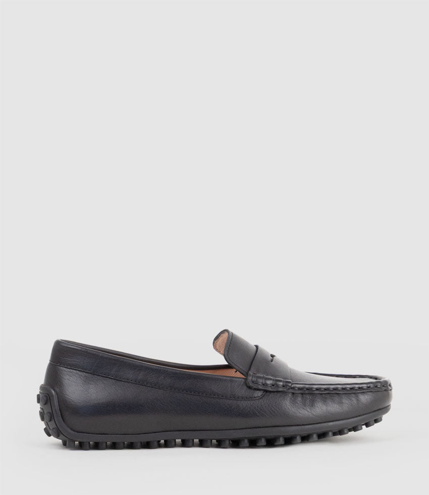 GALLEY Moccasin in Black Calf - Edward Meller