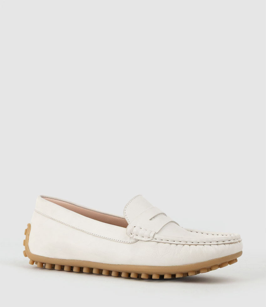 GALLEY Moccasin in Offwhite Calf - Edward Meller