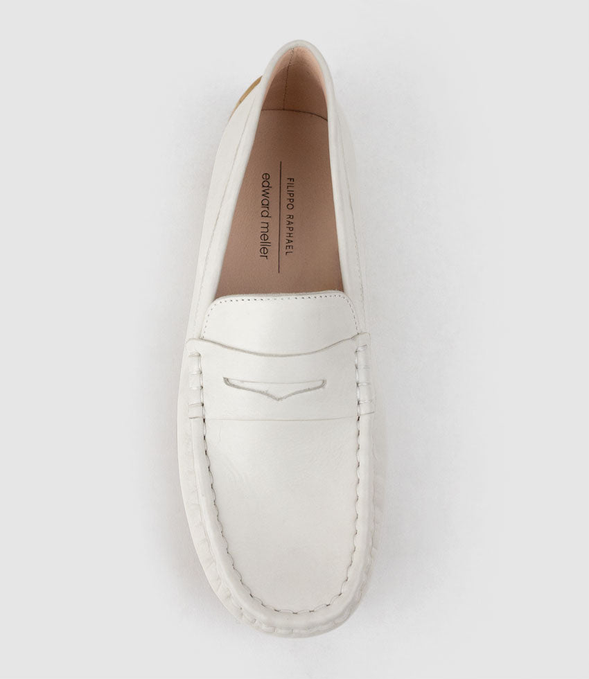 GALLEY Moccasin in Offwhite Calf - Edward Meller