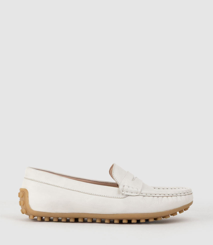 GALLEY Moccasin in Offwhite Calf - Edward Meller