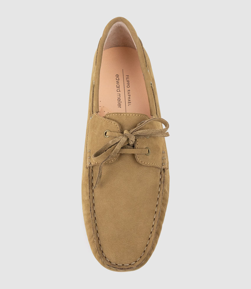GANT Lace Up Moccasin in Camel Nubuck - Edward Meller