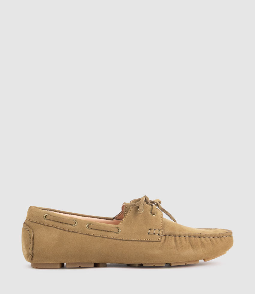 GANT Lace Up Moccasin in Camel Nubuck - Edward Meller