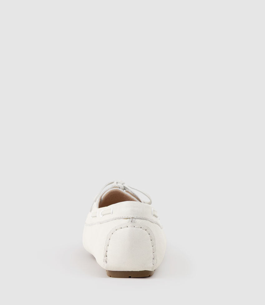 GANT Lace Up Moccasin in White - Edward Meller