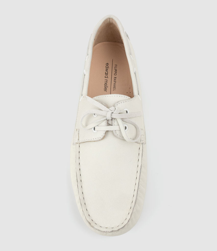 GANT Lace Up Moccasin in White - Edward Meller