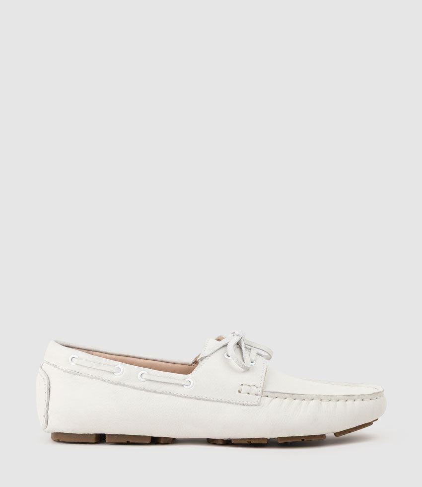 GANT Lace Up Moccasin in White - Edward Meller