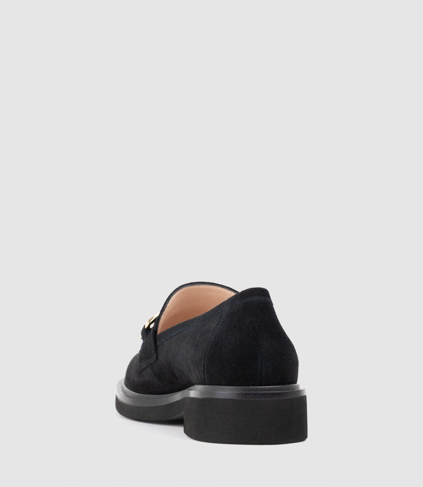 GARCON Moccasin with Trim in Black Suede - Edward Meller