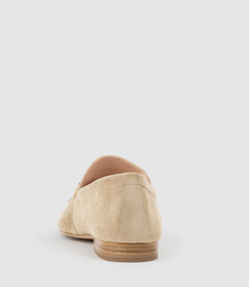 GARNET Moccasin with Bar Trim in Sahara Suede - Edward Meller