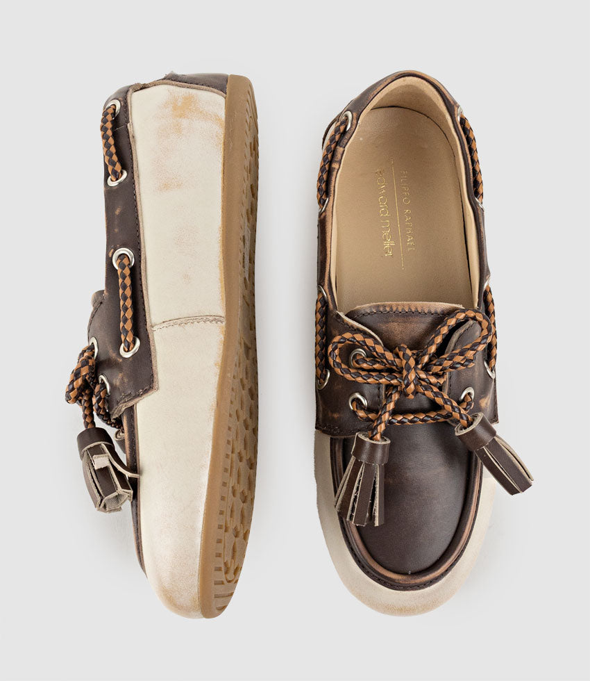 GENOA Moccasin in Brown Combo