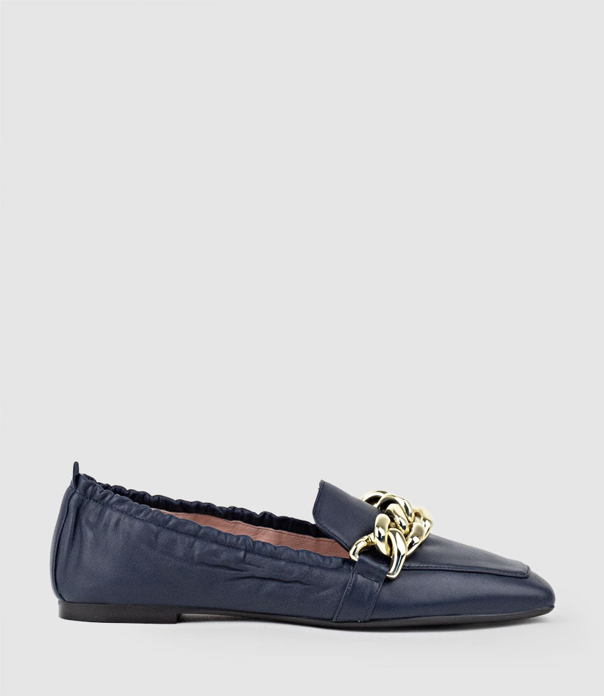 GIANI Loafer with Chain in Navy - Edward Meller
