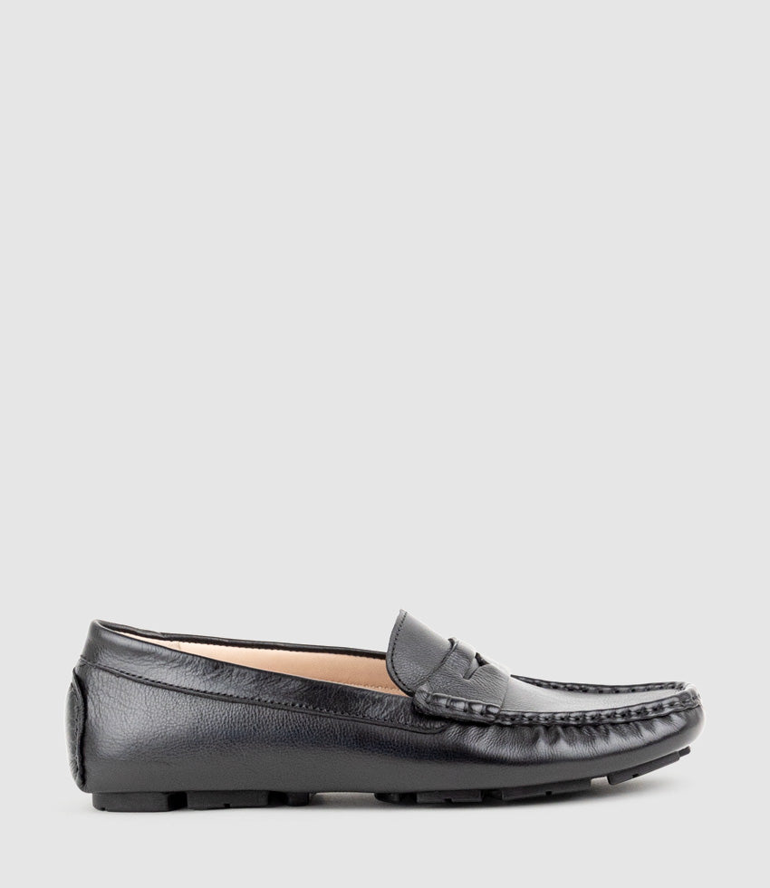 GRACEY Driving Moccasin in Black Calf - Edward Meller