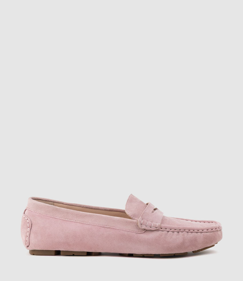 GRACEY Driving Moccasin in Petal Suede - Edward Meller
