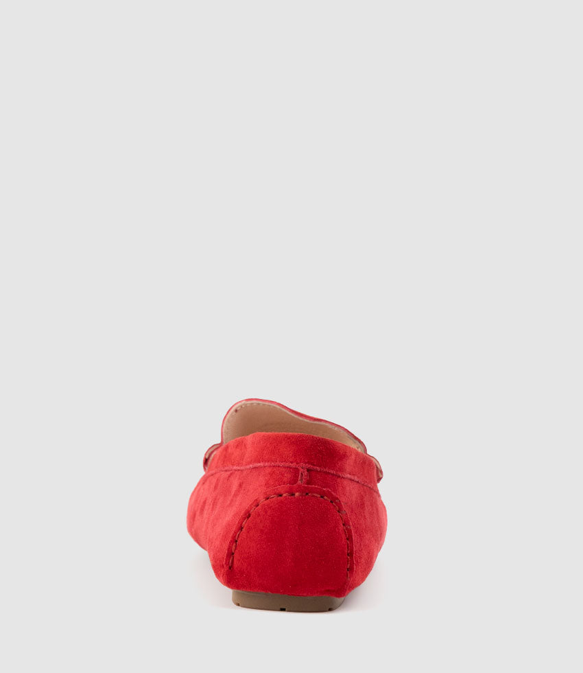 GRACEY Driving Moccasin in Red Suede - Edward Meller