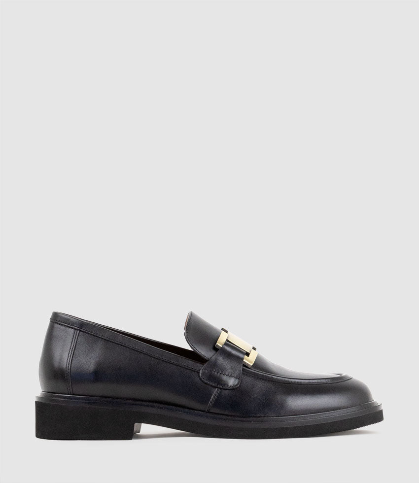 GYRO Loafer with Trim in Black Calf - Edward Meller