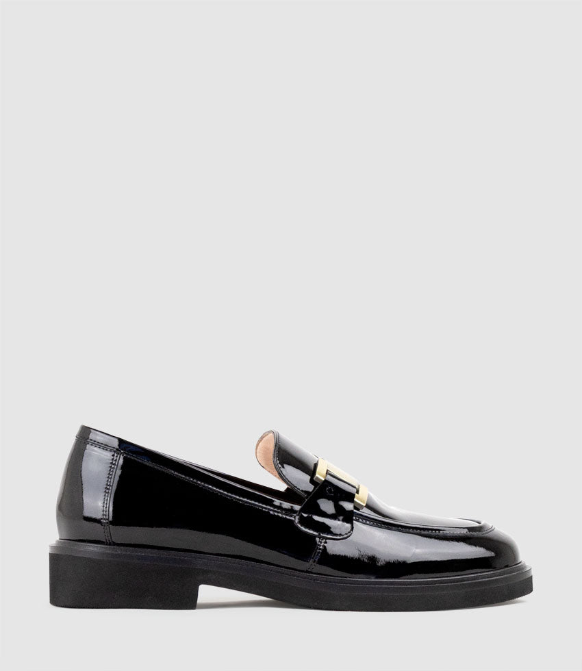 GYRO Loafer with Trim in Black Patent - Edward Meller