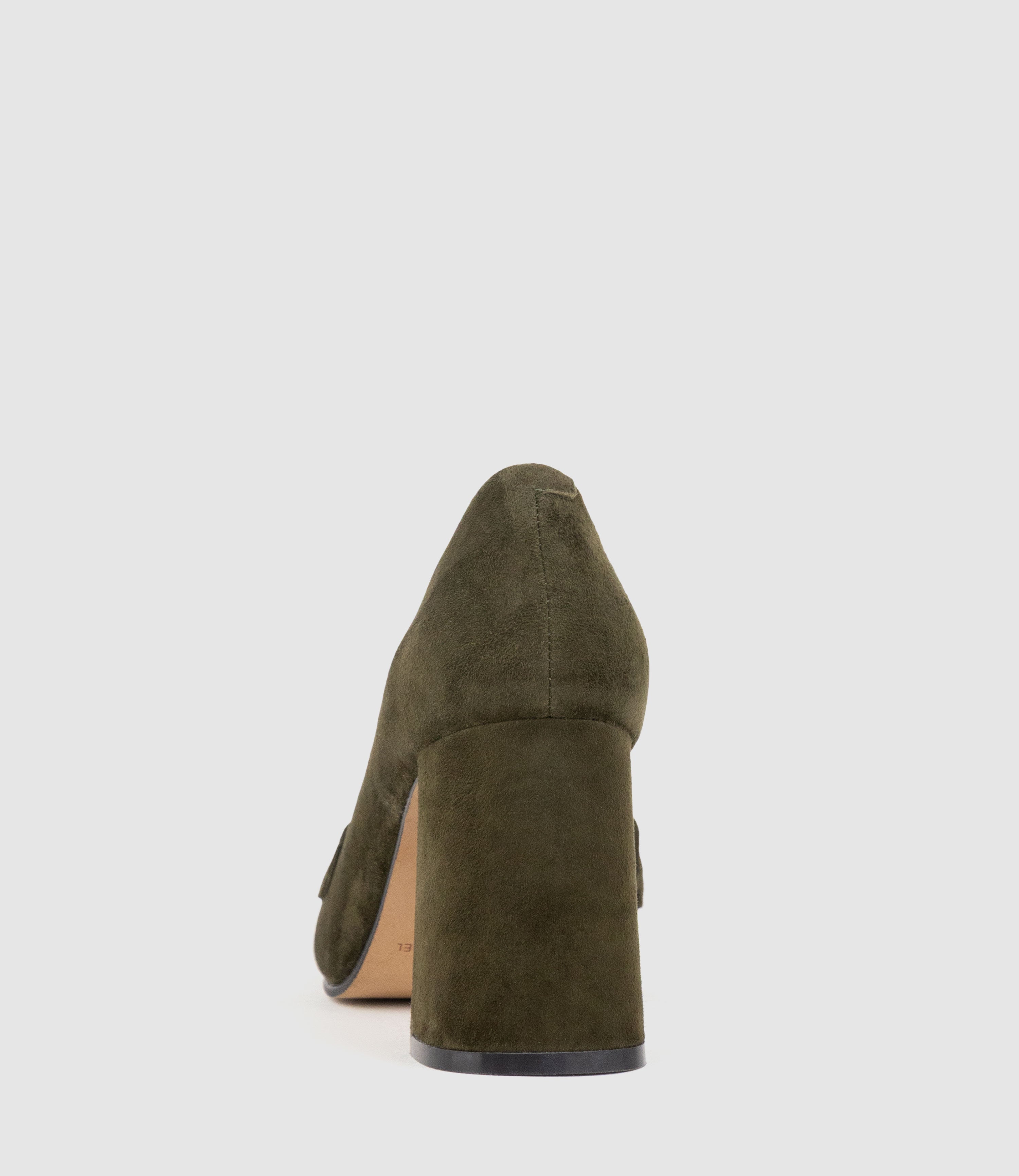 HADLEY85 Heeled Loafer in Olive Suede - Edward Meller