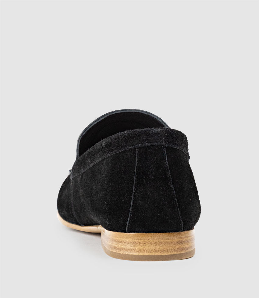 HALT Stitched Loafer in Black Suede - Edward Meller