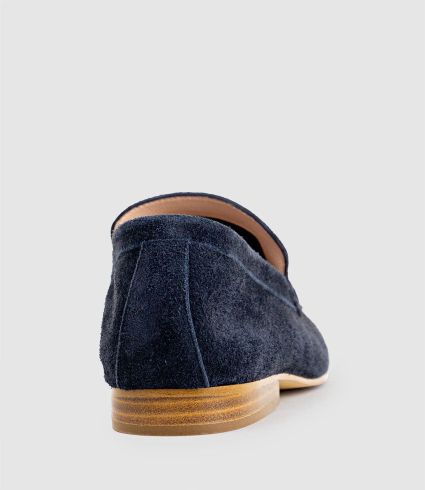 HALT Stitched Loafer in Navy Suede - Edward Meller