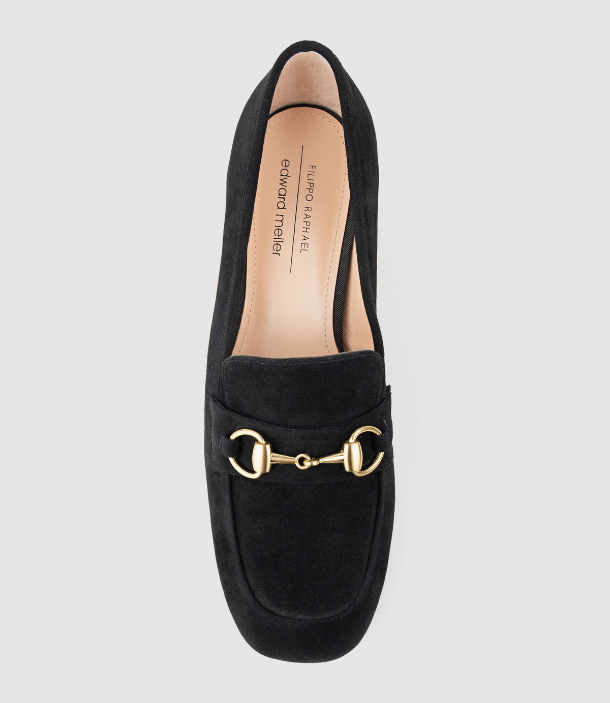 HANNAH45 Heeled Loafer in Black Suede - Edward Meller