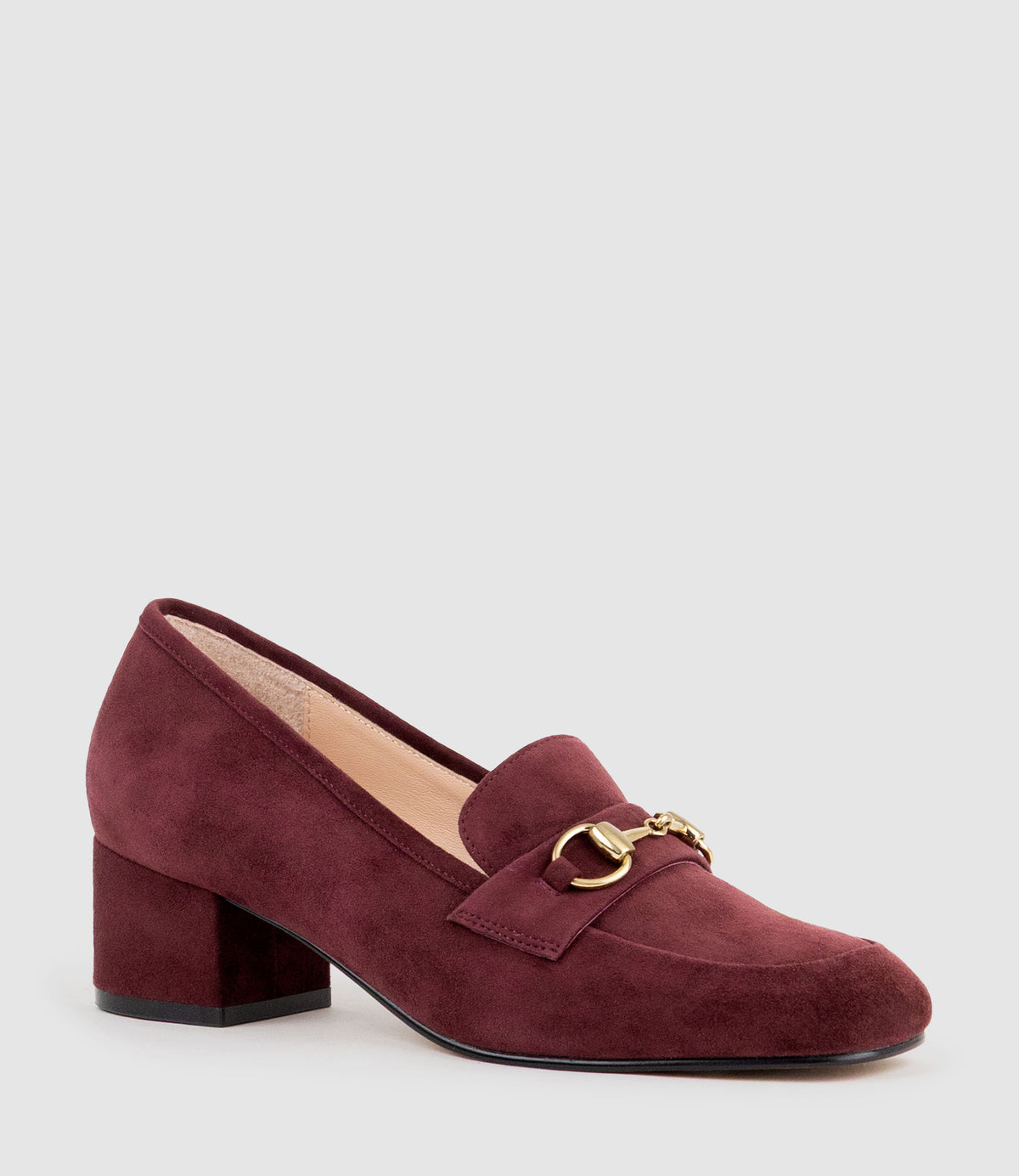 HANNAH45 Heeled Loafer in Wine Suede - Edward Meller