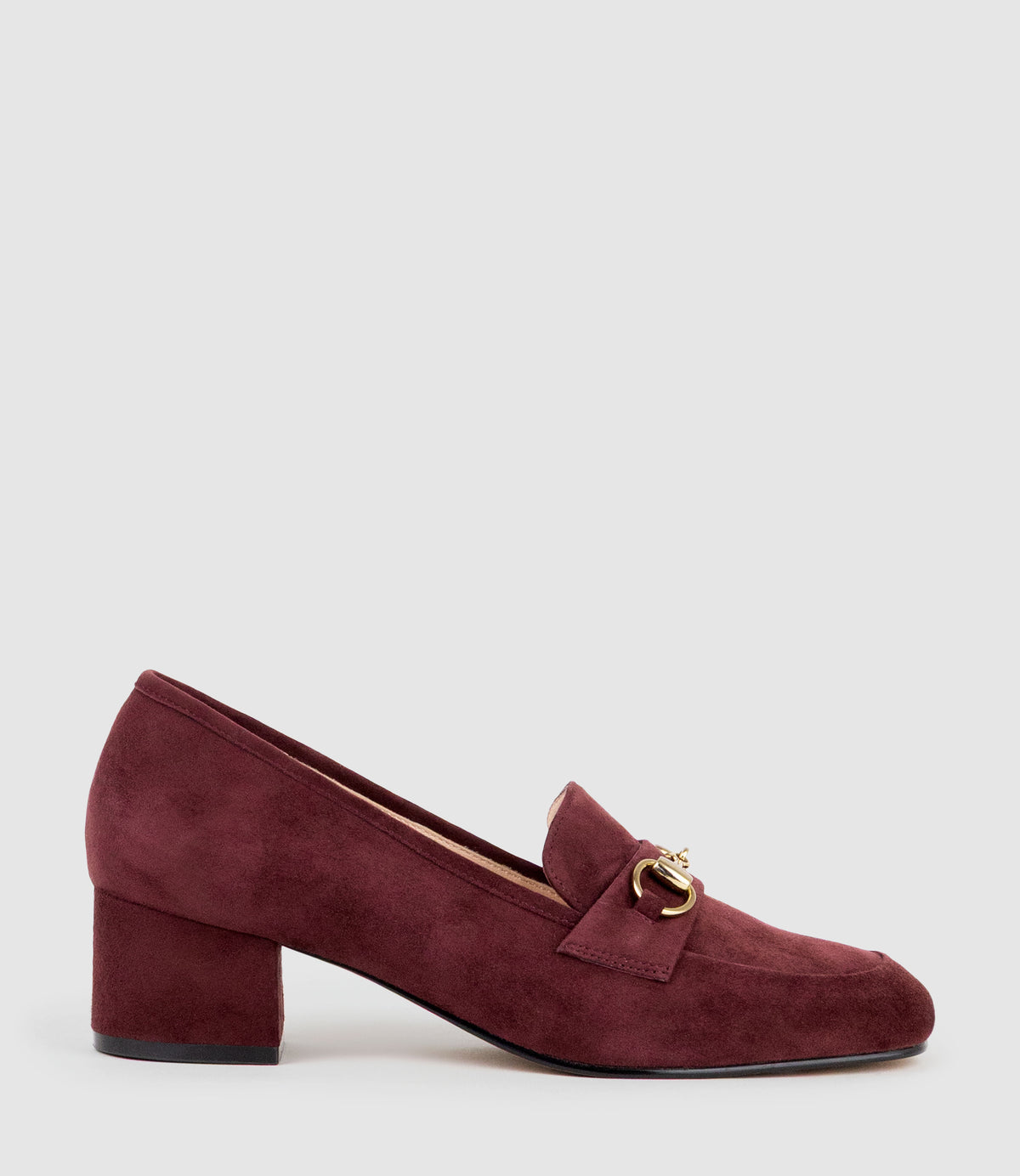 HANNAH45 Heeled Loafer in Wine Suede - Edward Meller