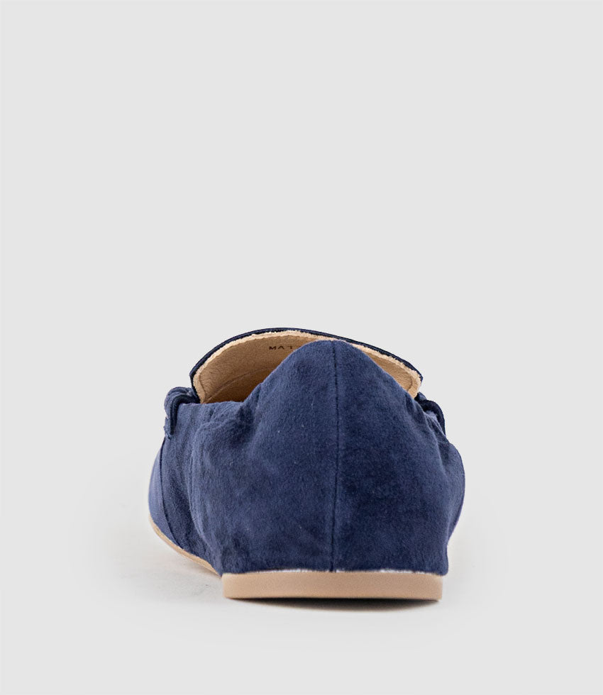 HARLEM Elastic Back Loafer in Navy Suede