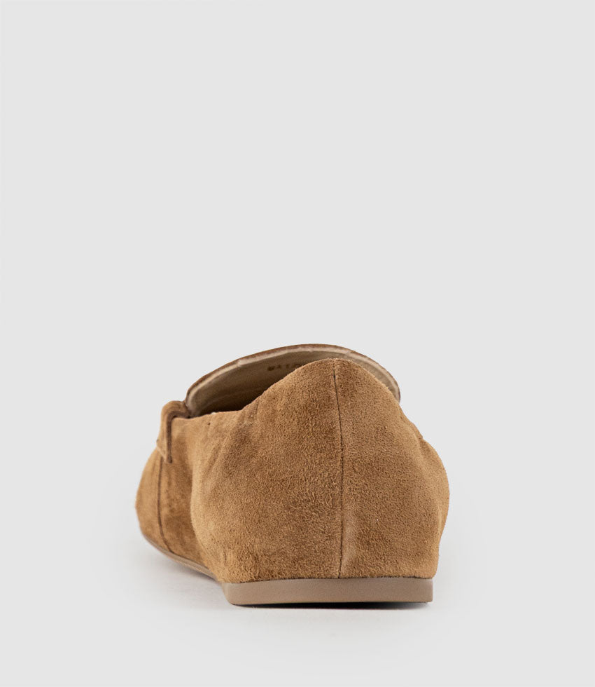 HARLEM Elastic Back Loafer in Tan Suede