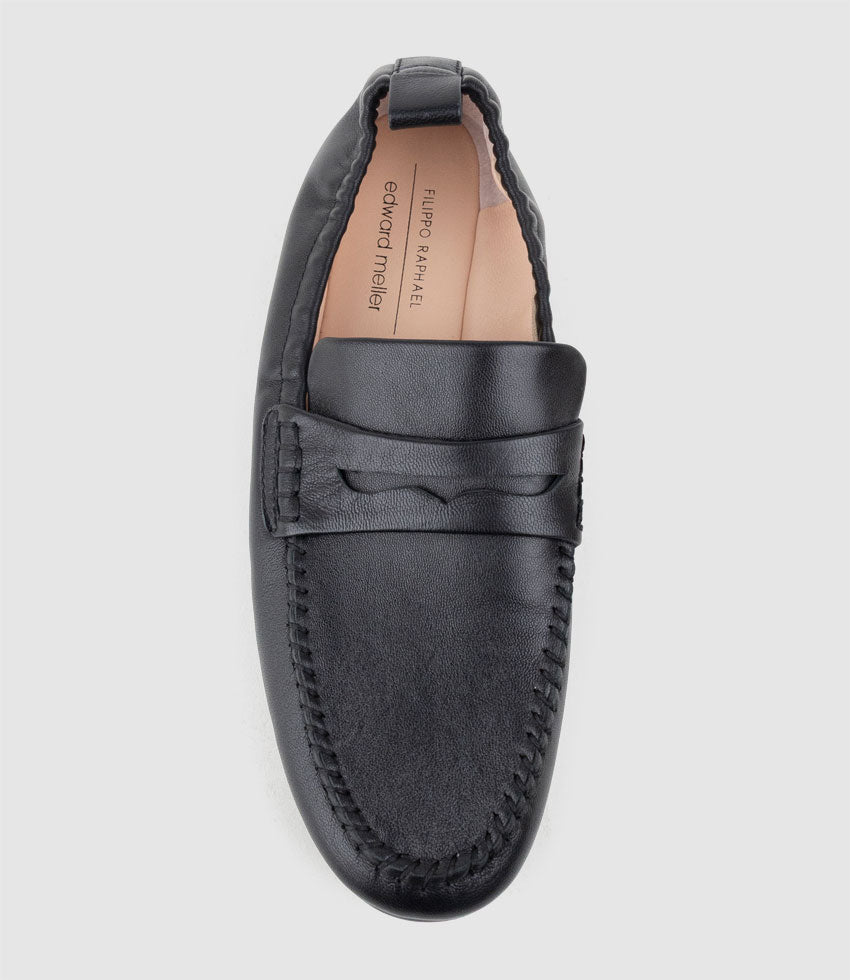 HARLENE Elastic Back Moccasin in Petal Suede - Edward Meller