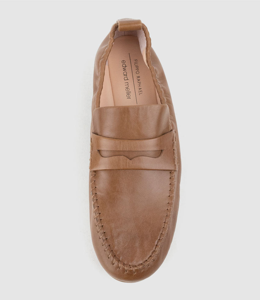 HARLENE Elastic Back Moccasin in Black - Edward Meller