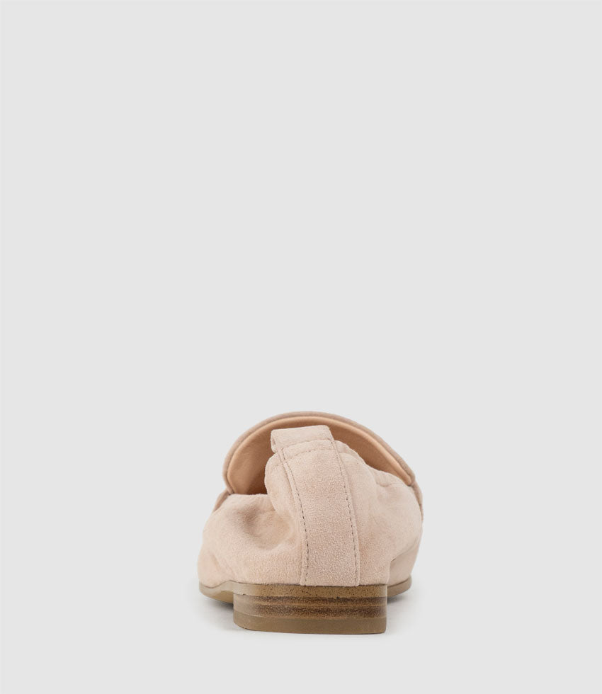 HARLENE Elastic Back Moccasin in Petal Suede - Edward Meller