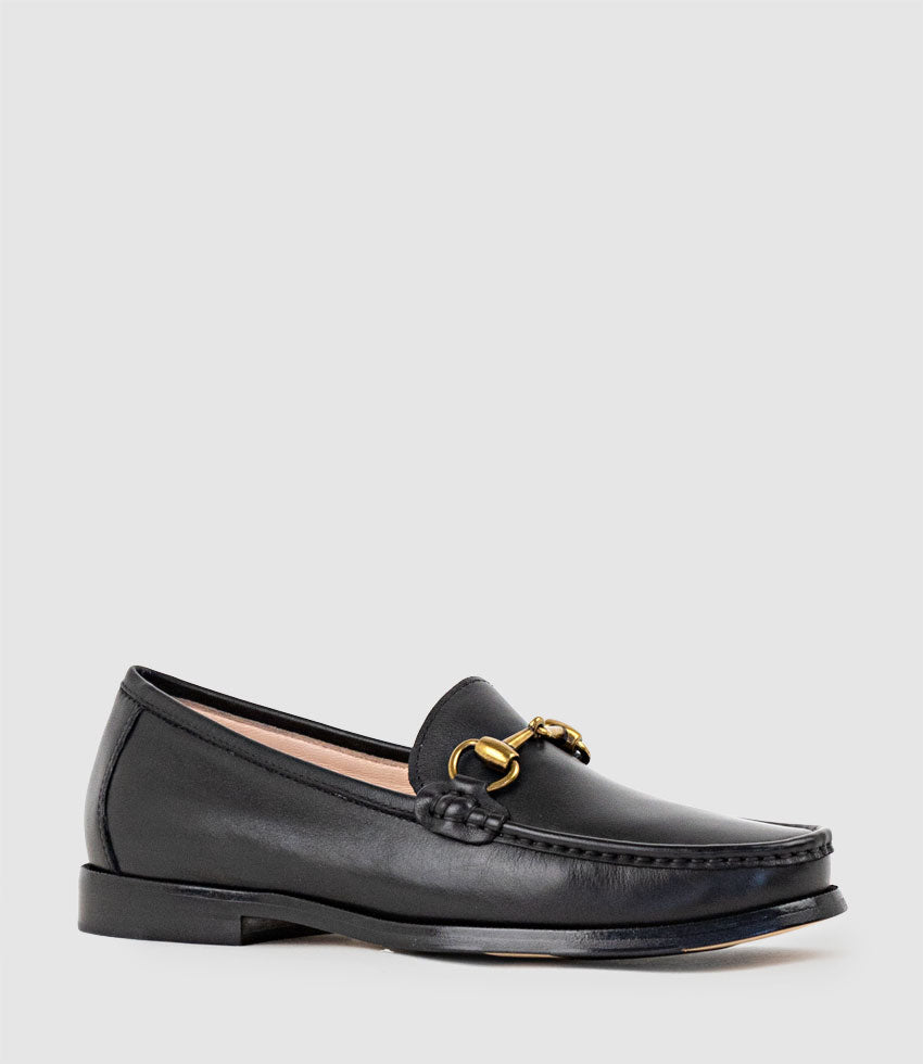 HARLYN Penny Loafer with Horsebit in Black Calf - Edward Meller
