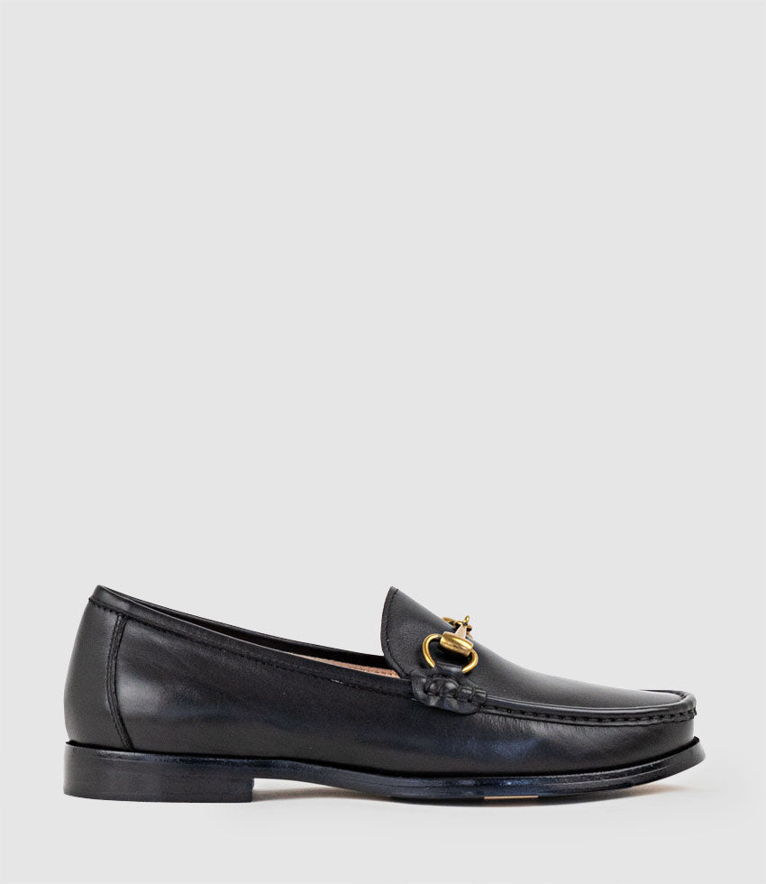 HARLYN Penny Loafer with Horsebit in Black Calf - Edward Meller